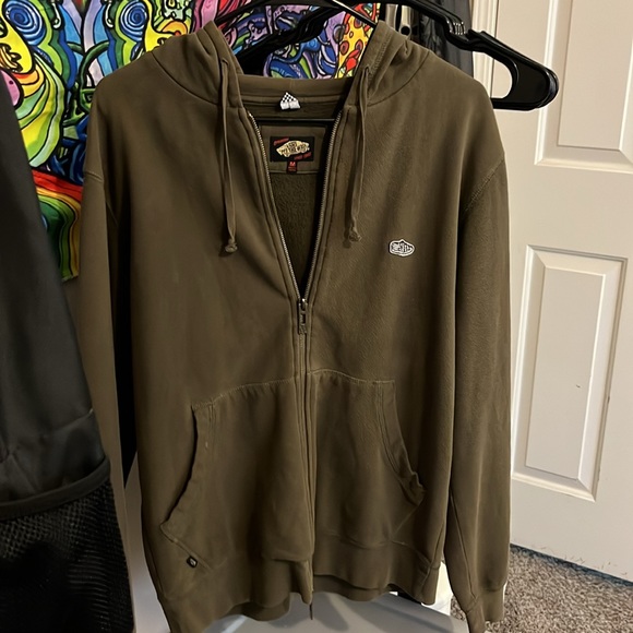 Vintage Vans Off The Wall Since 1966 army green Zip-Up Hoodie - Picture 4 of 4